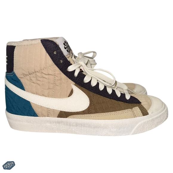 Nike Mens Quilted Sail Brown Kelp BLAZER MID 77 Lx PREMIUM “Toasty” Sneaker/Shoe - Picture 10 of 16